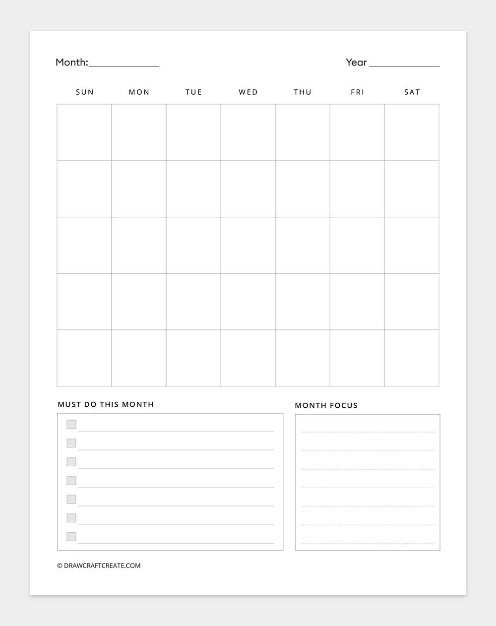 blank calendar template