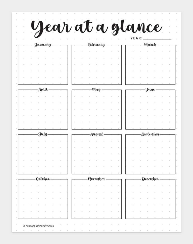 Free Printable Bullet Journal Templates (76 Pages) - Draw Craft Create