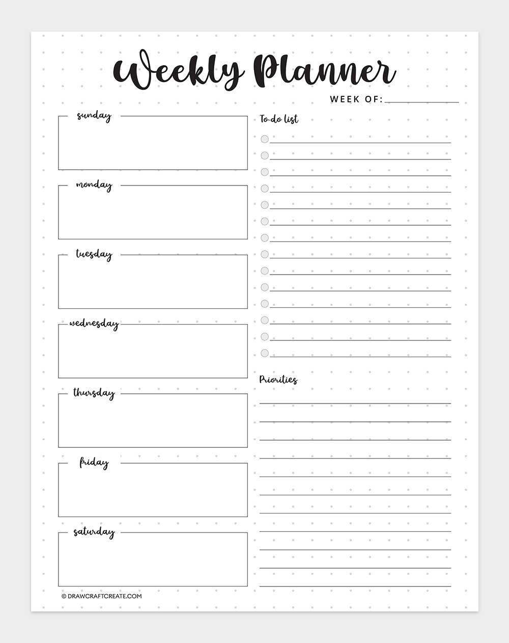 weekly planner