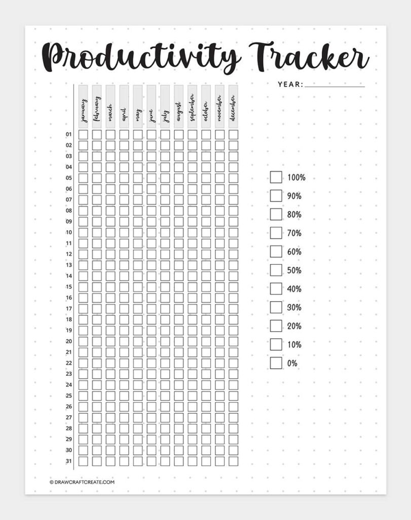 Free Printable Bullet Journal Templates (76 Pages) - Draw Craft Create