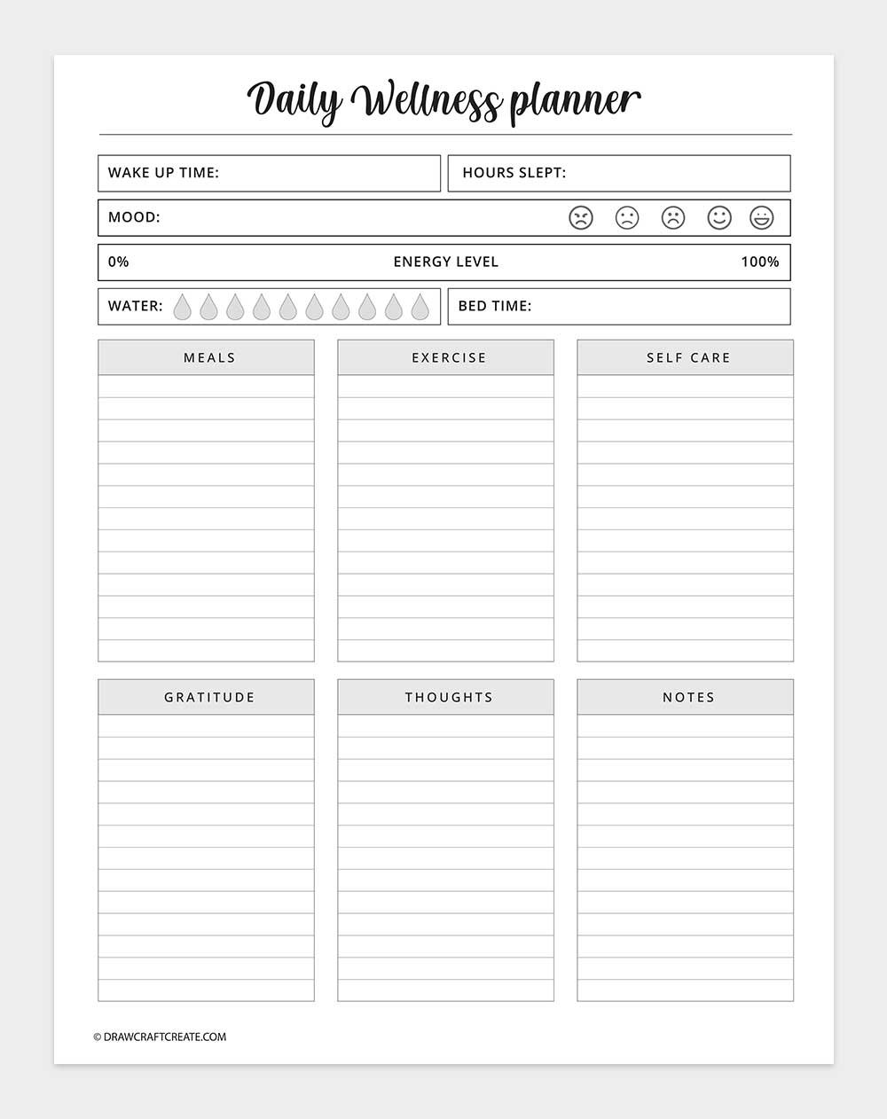 daily wellness palnner