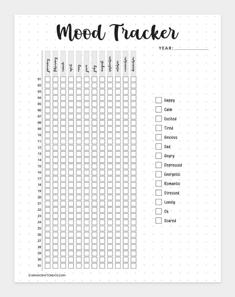Free Printable Bullet Journal Templates (76 Pages) - Draw Craft Create