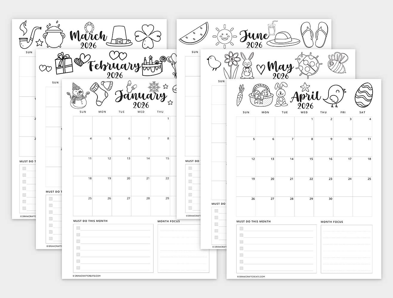 calendar 2026 all months