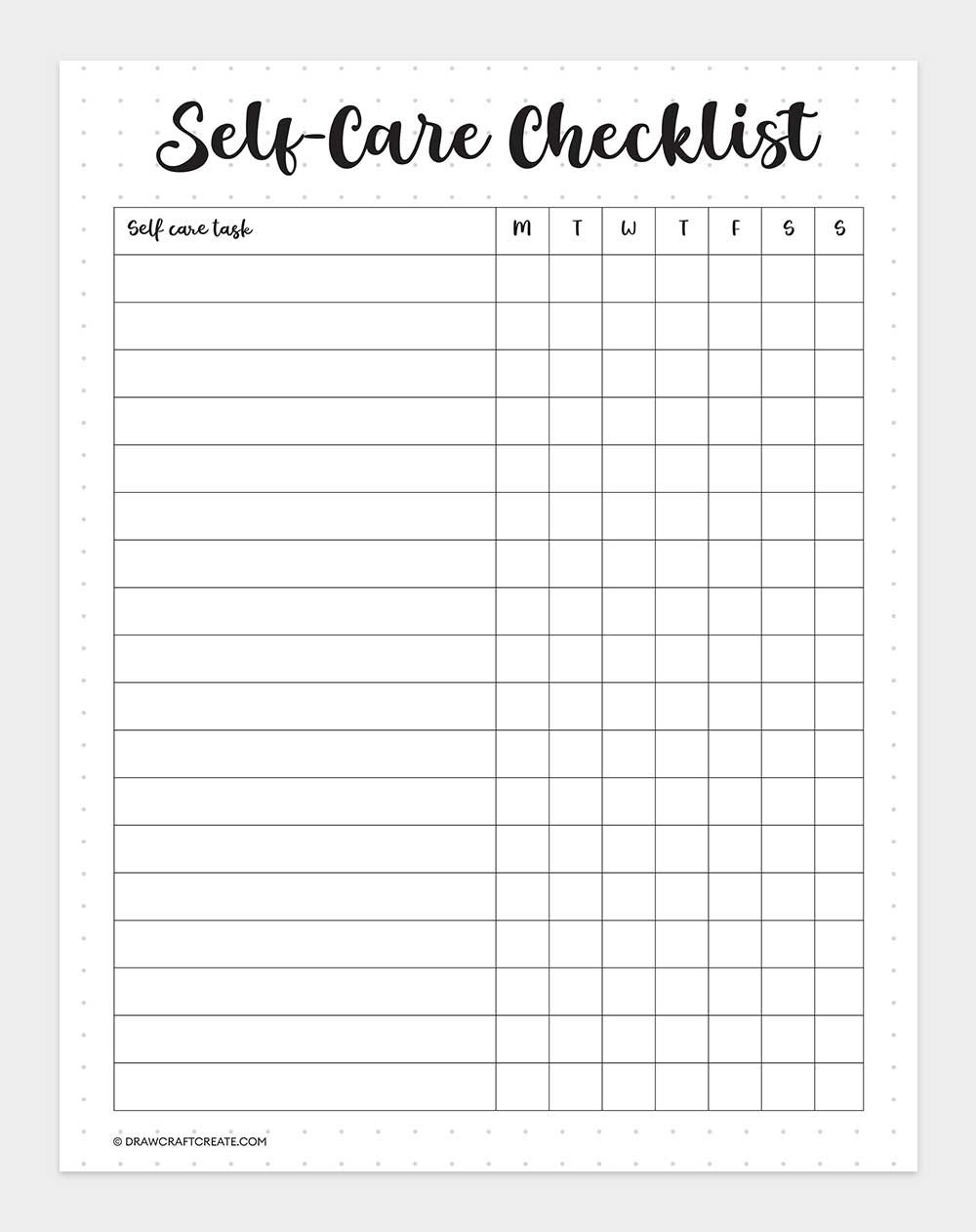 self care checklist
