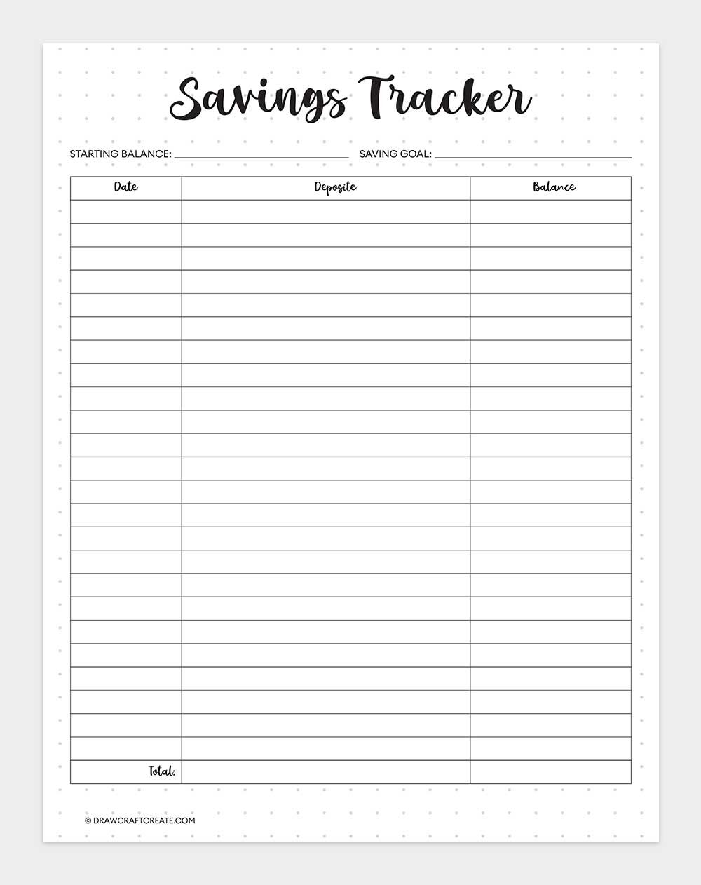 savings tracker