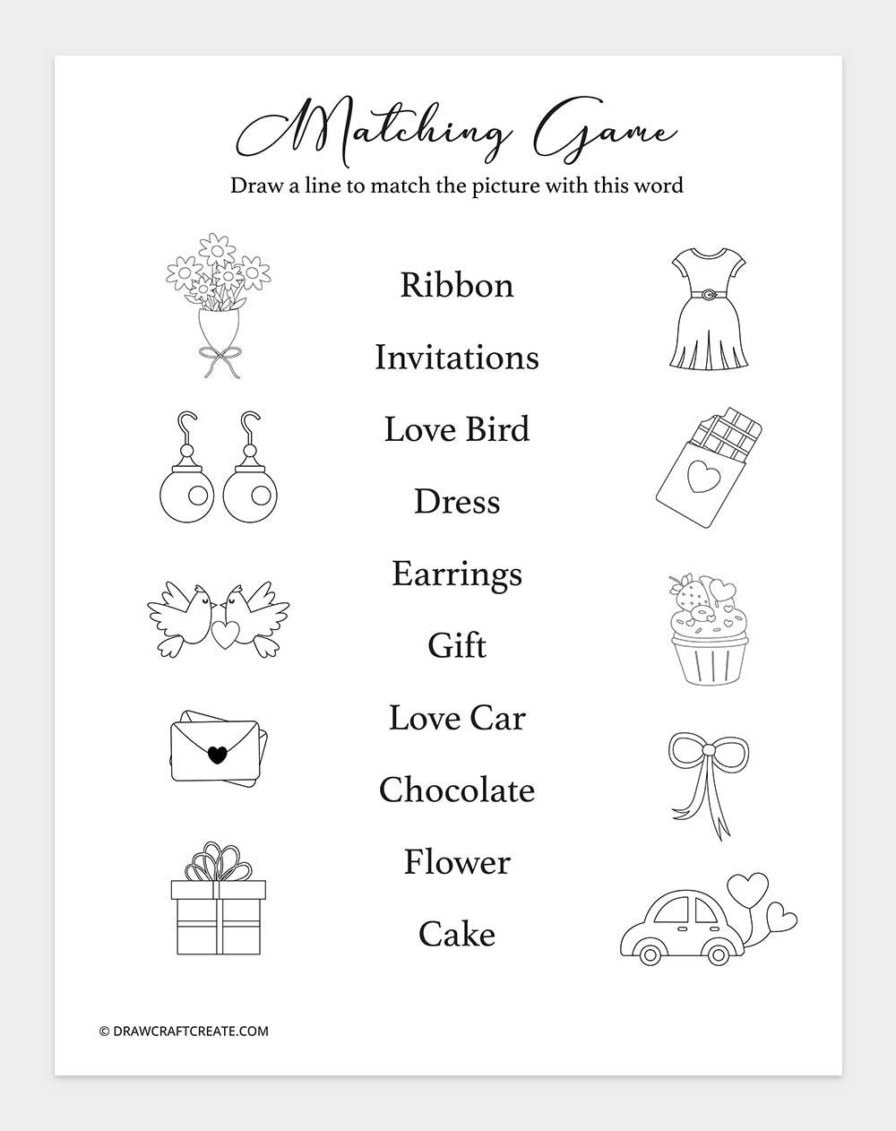 wedding matching game