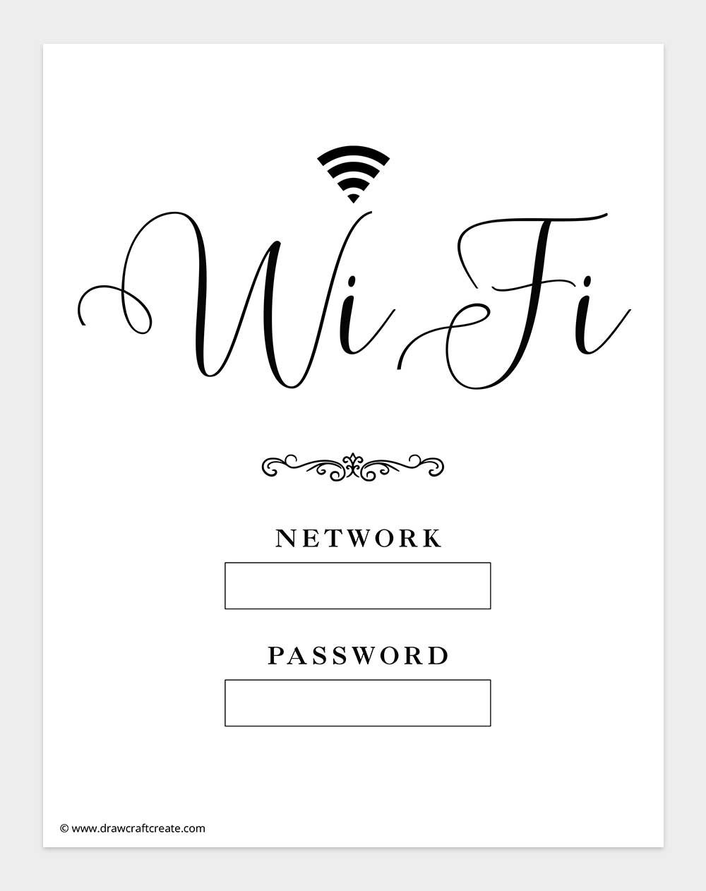 printable wifi password signs