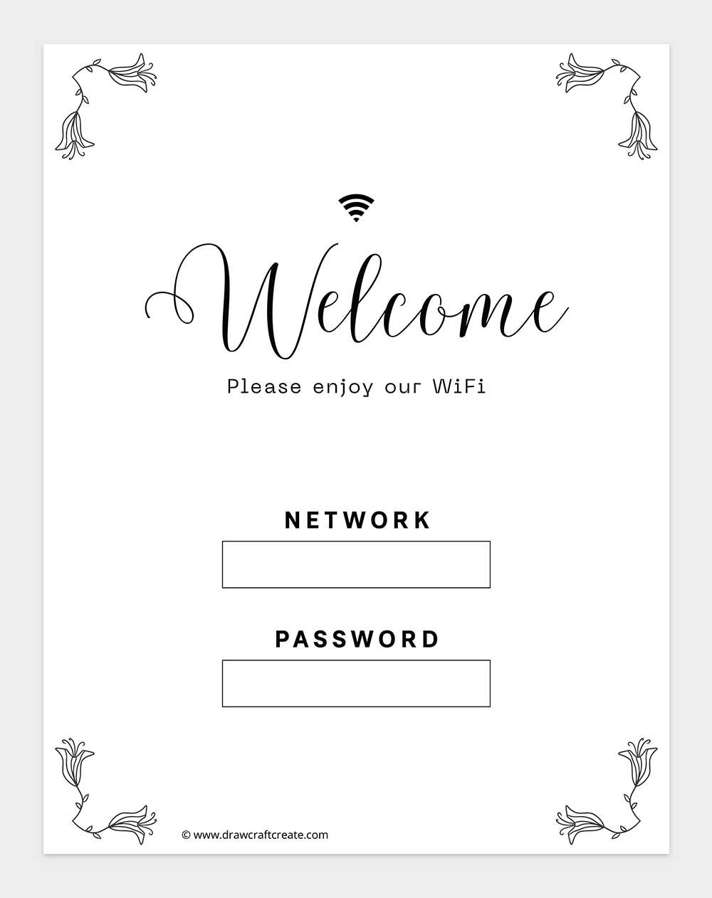 printable wifi password signs