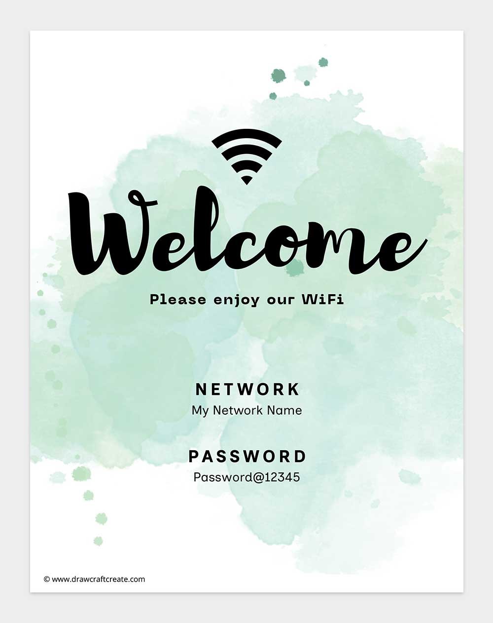 printable wifi password signs