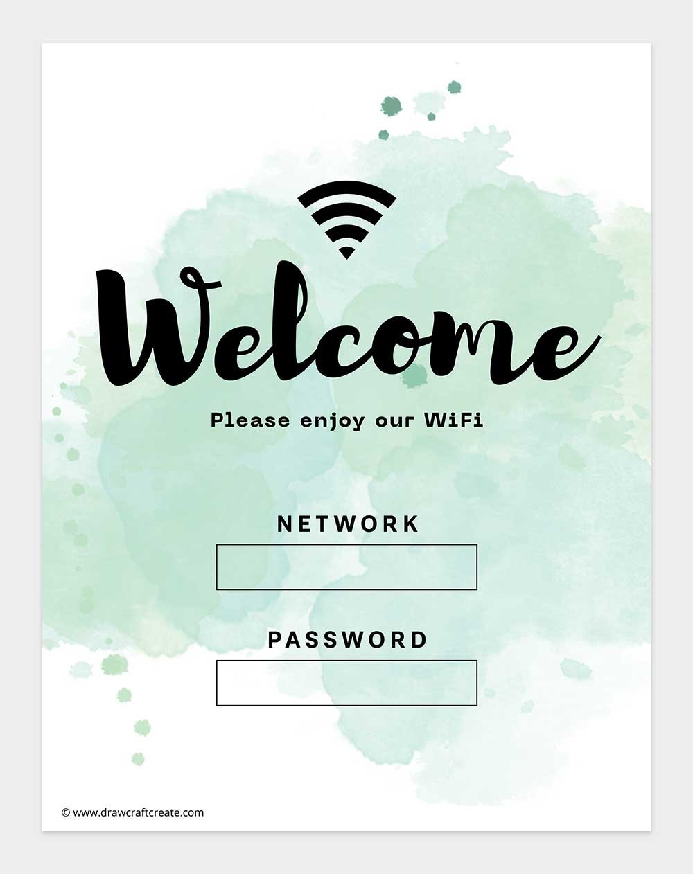 printable wifi password signs
