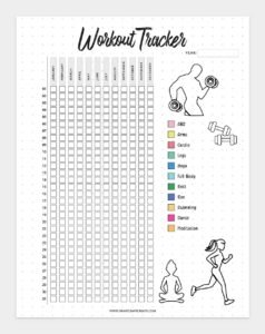 Free Printable Workout Tracker Template - Draw Craft Create
