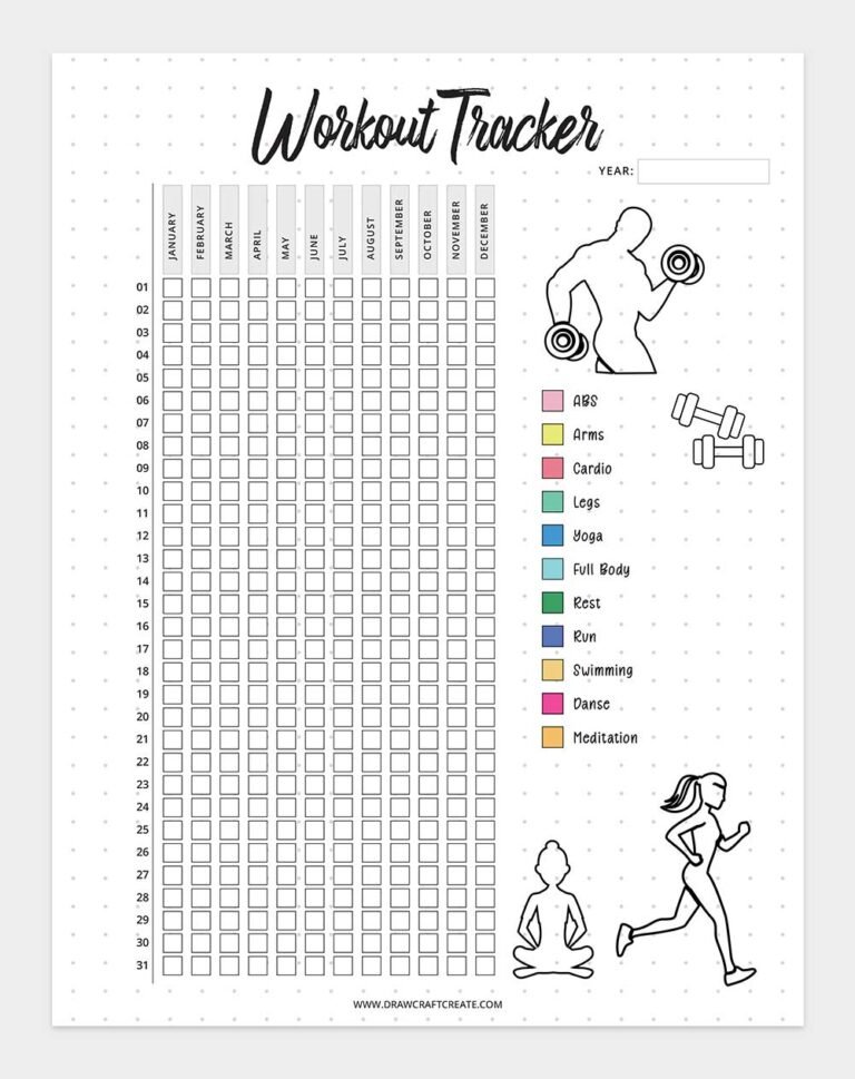 20+ Free Printable Tracker Template - Draw Craft Create