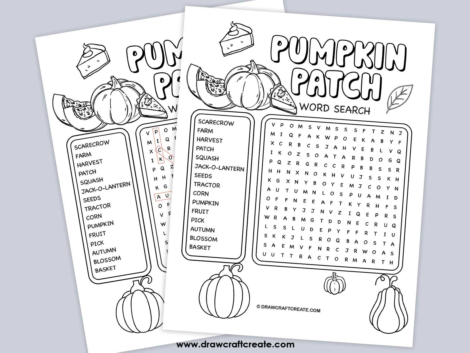 pumpkin patch word search answer