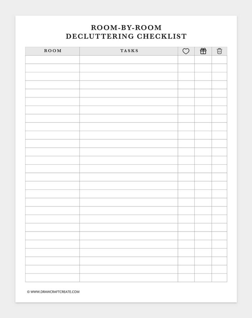 Free Printable Declutter Planner Template (25 Pages) - Draw Craft Create