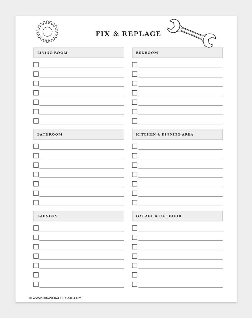 Free Printable Declutter Planner Template (25 Pages) - Draw Craft Create