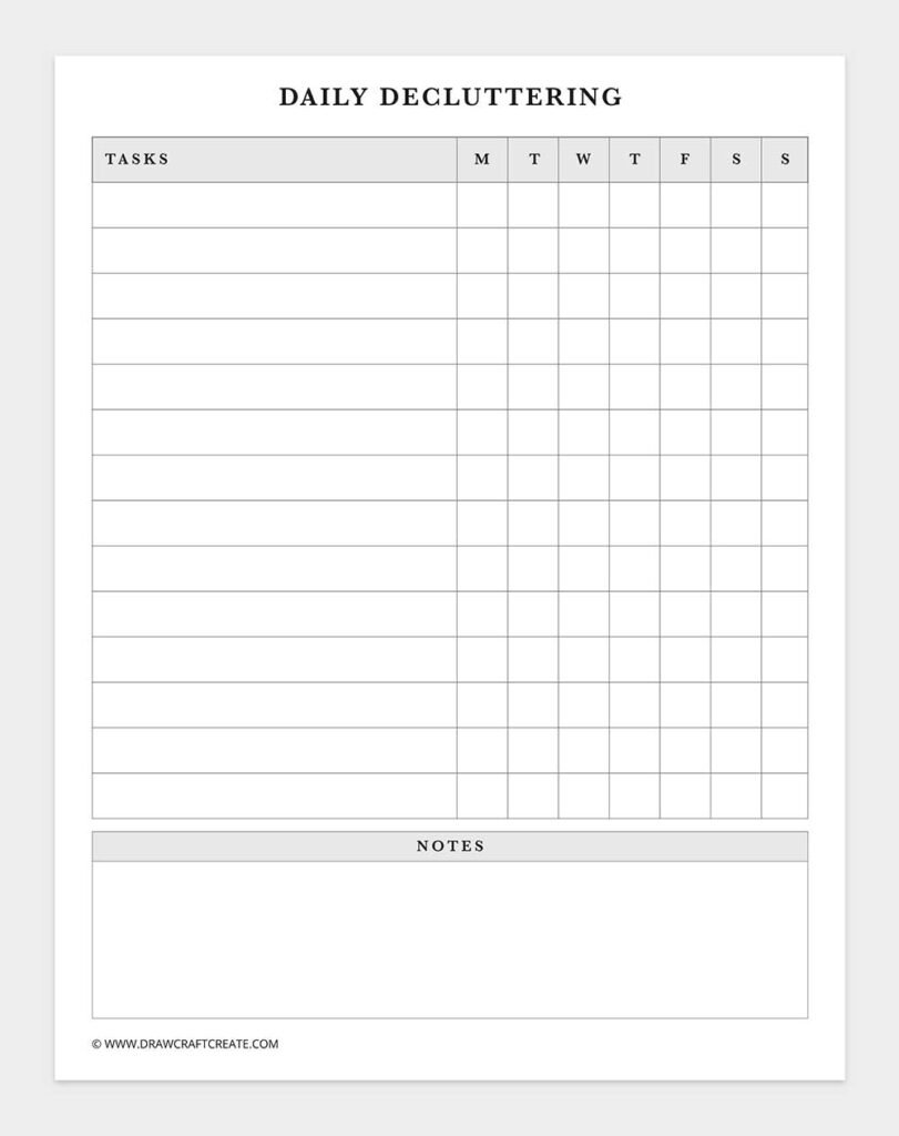 Free Printable Declutter Planner Template (25 Pages) - Draw Craft Create