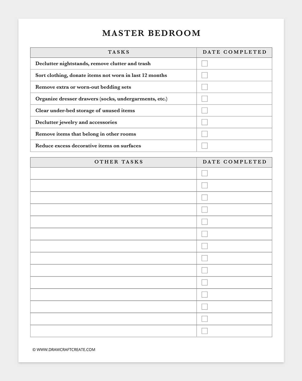 master bedroom decluttering