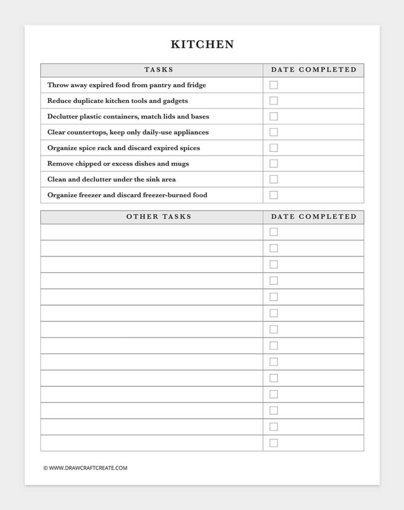 Free Printable Declutter Planner Template (25 Pages) - Draw Craft Create