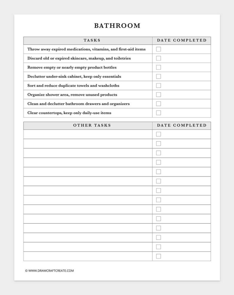 Free Printable Declutter Planner Template (25 Pages) - Draw Craft Create