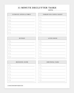 Free Printable Declutter Planner Template (25 Pages) - Draw Craft Create