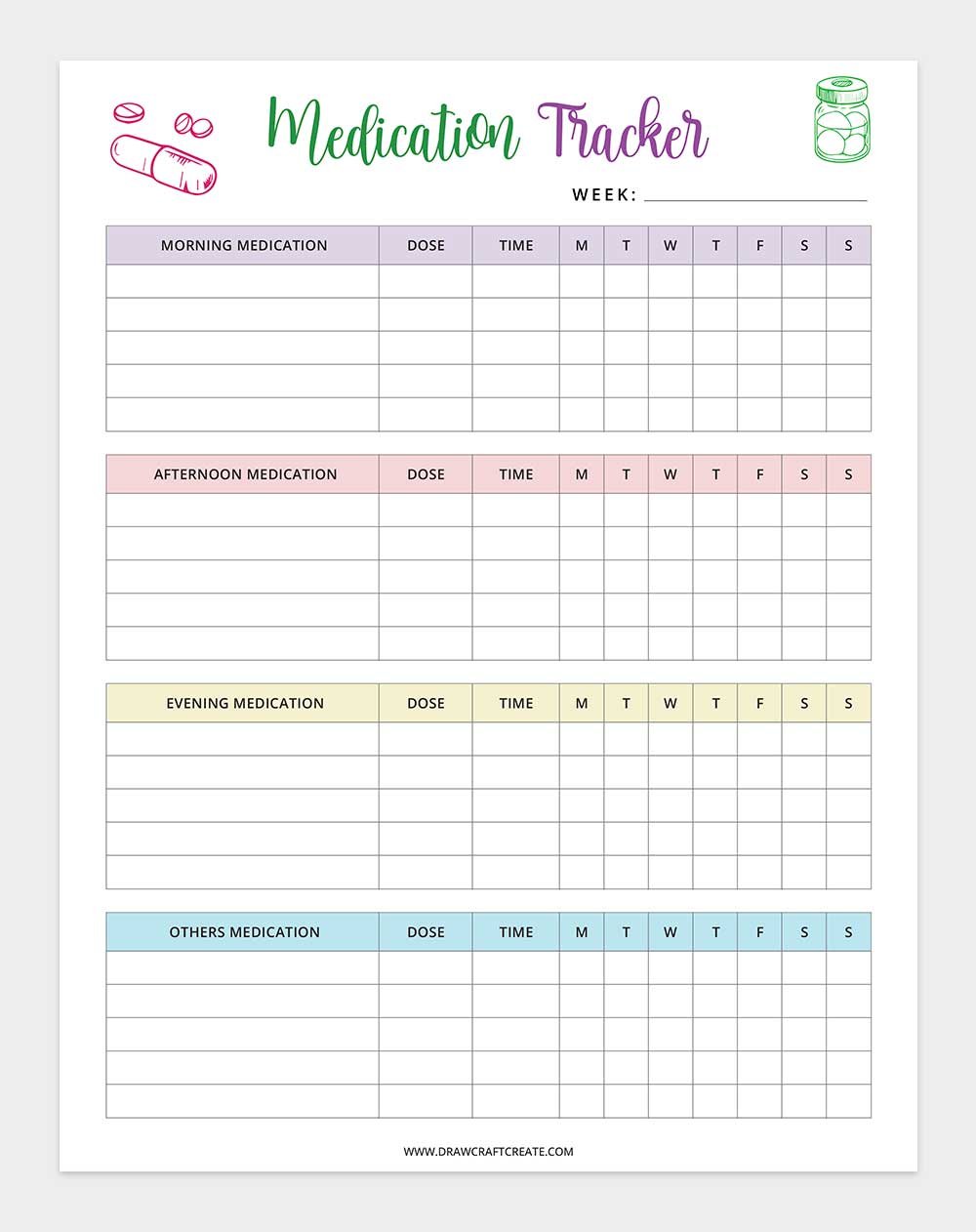 printable medication tracker