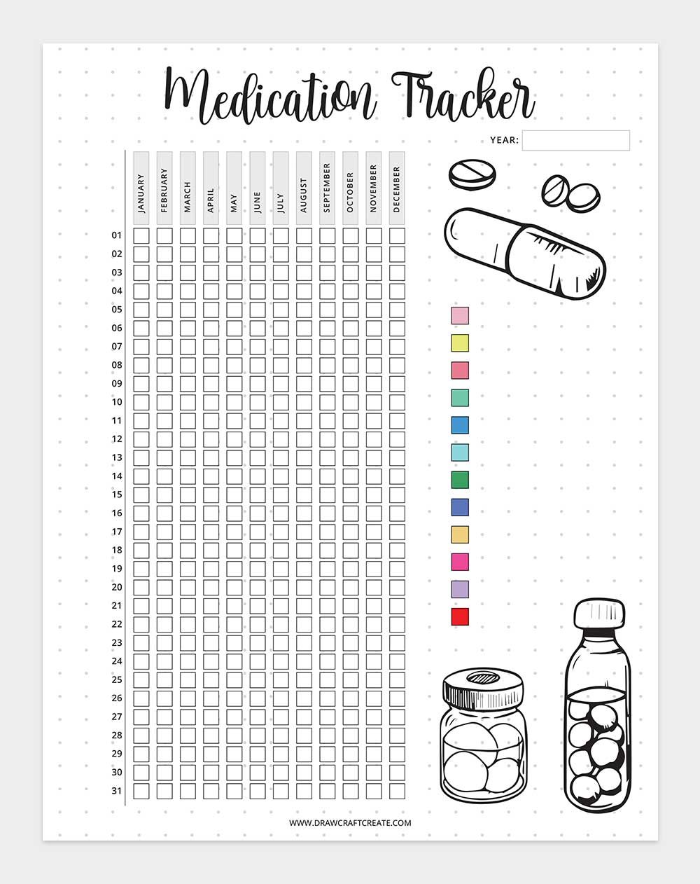 printable medication tracker