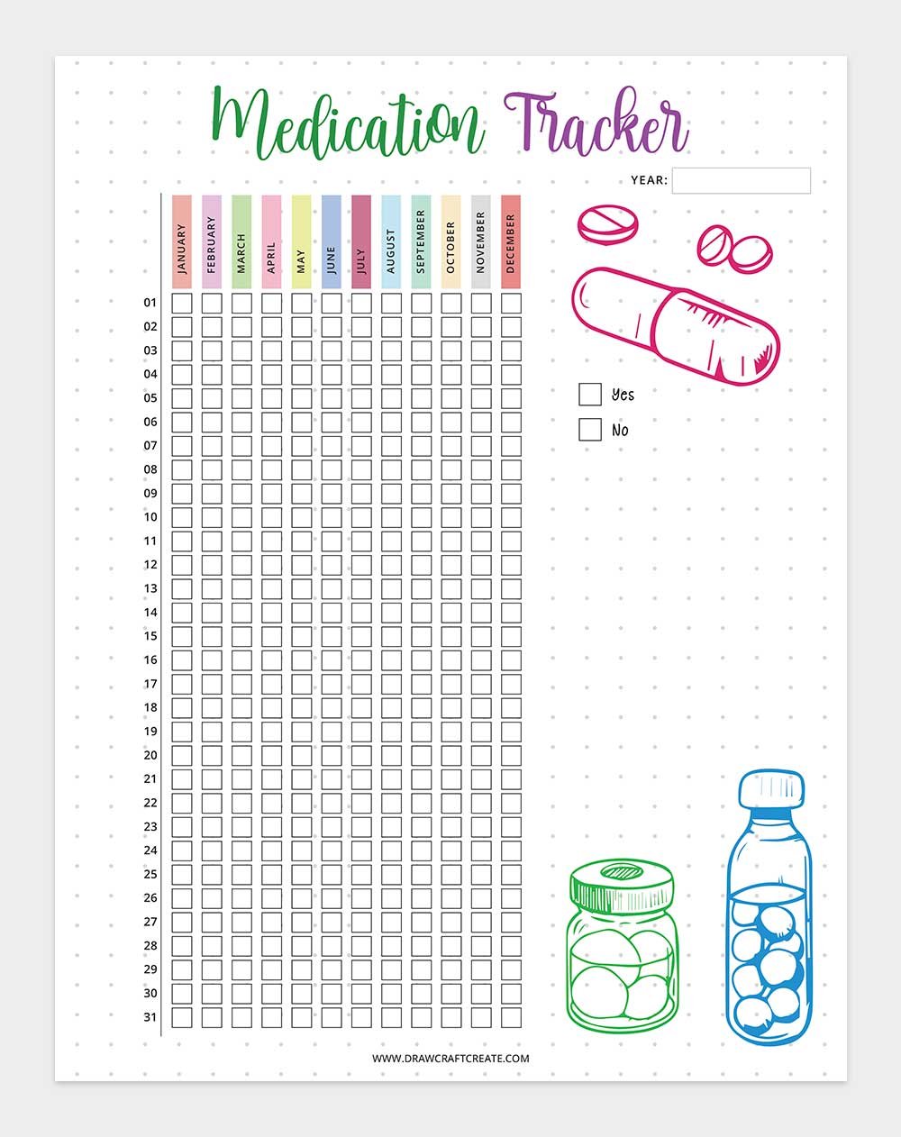 printable medication tracker