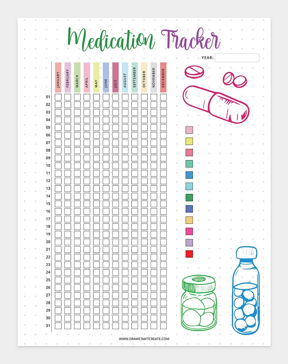 printable medication tracker