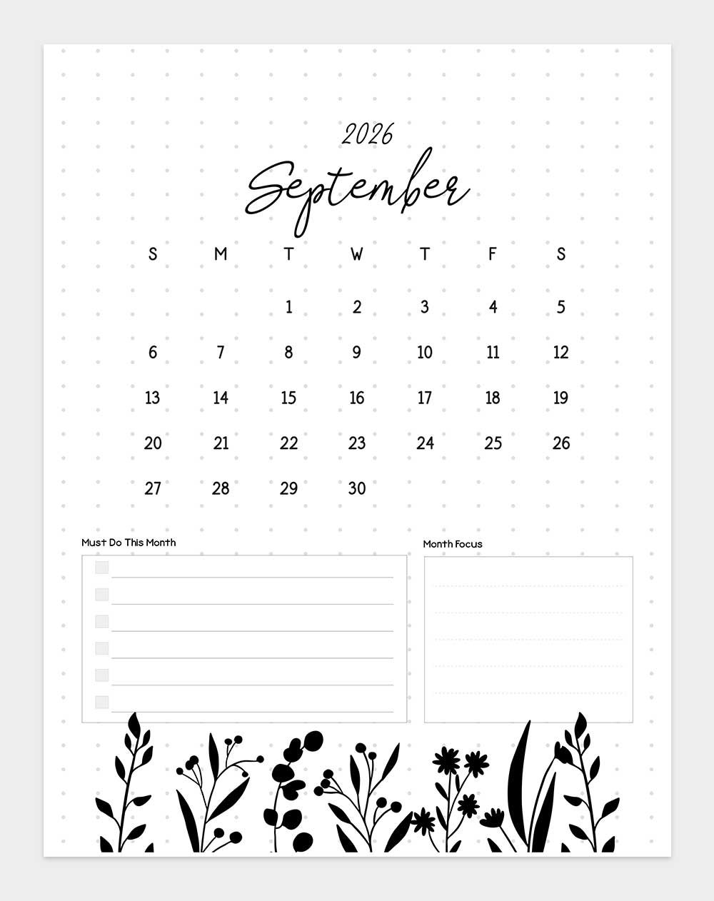 printable september 2026 calendar