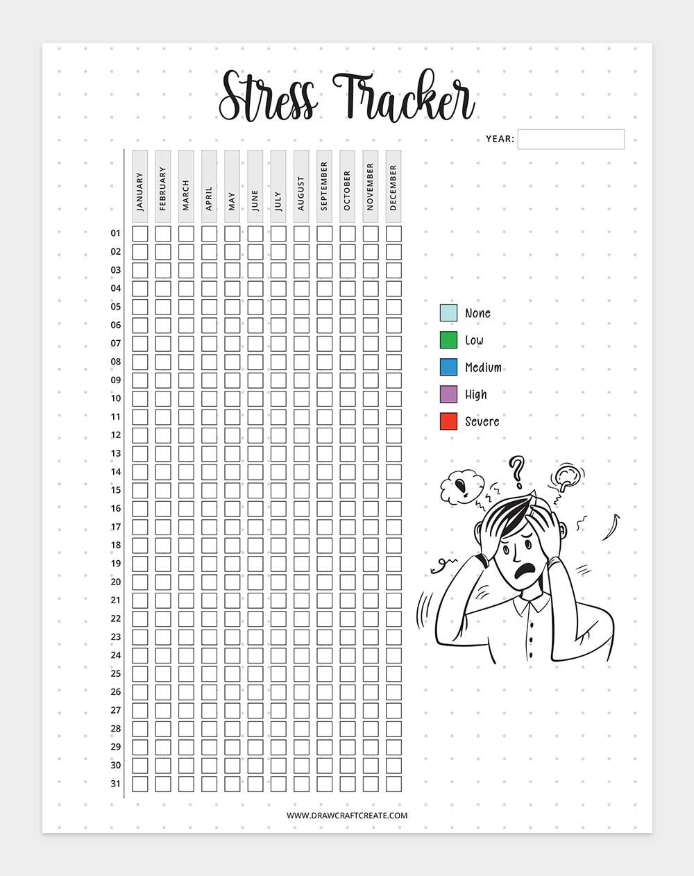 printable stress tracker