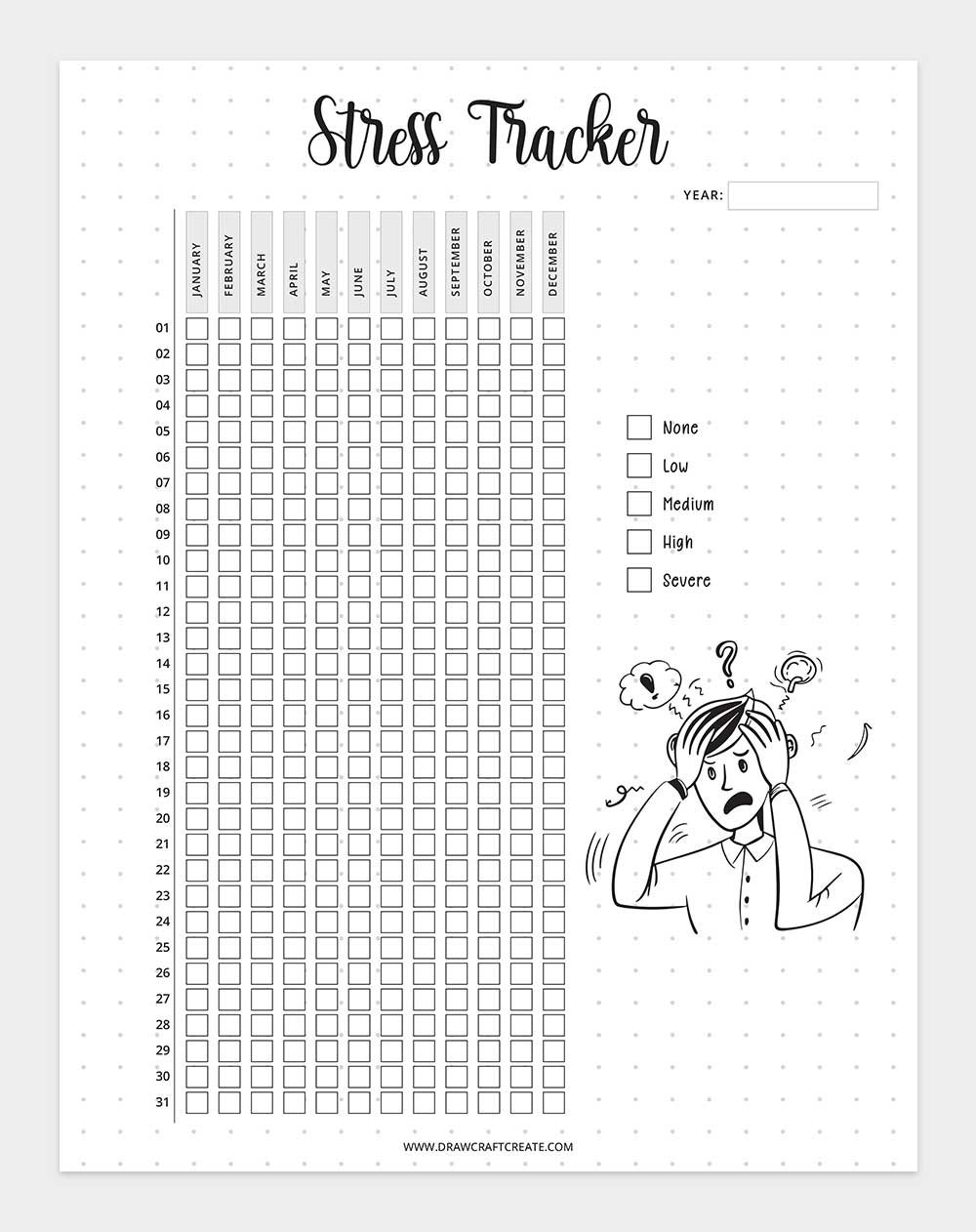 printable stress tracker