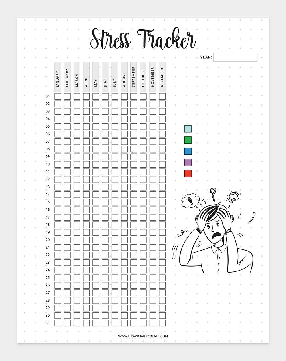printable stress tracker