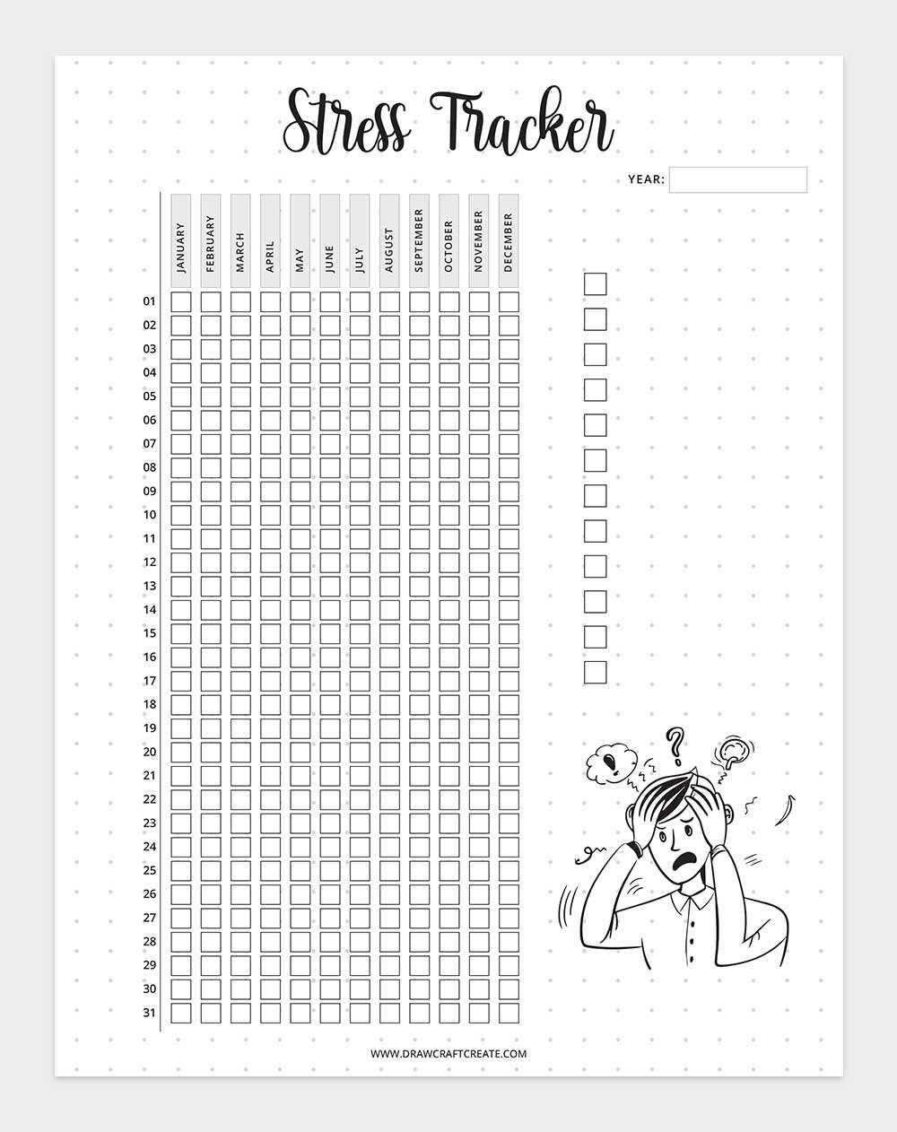 printable stress tracker
