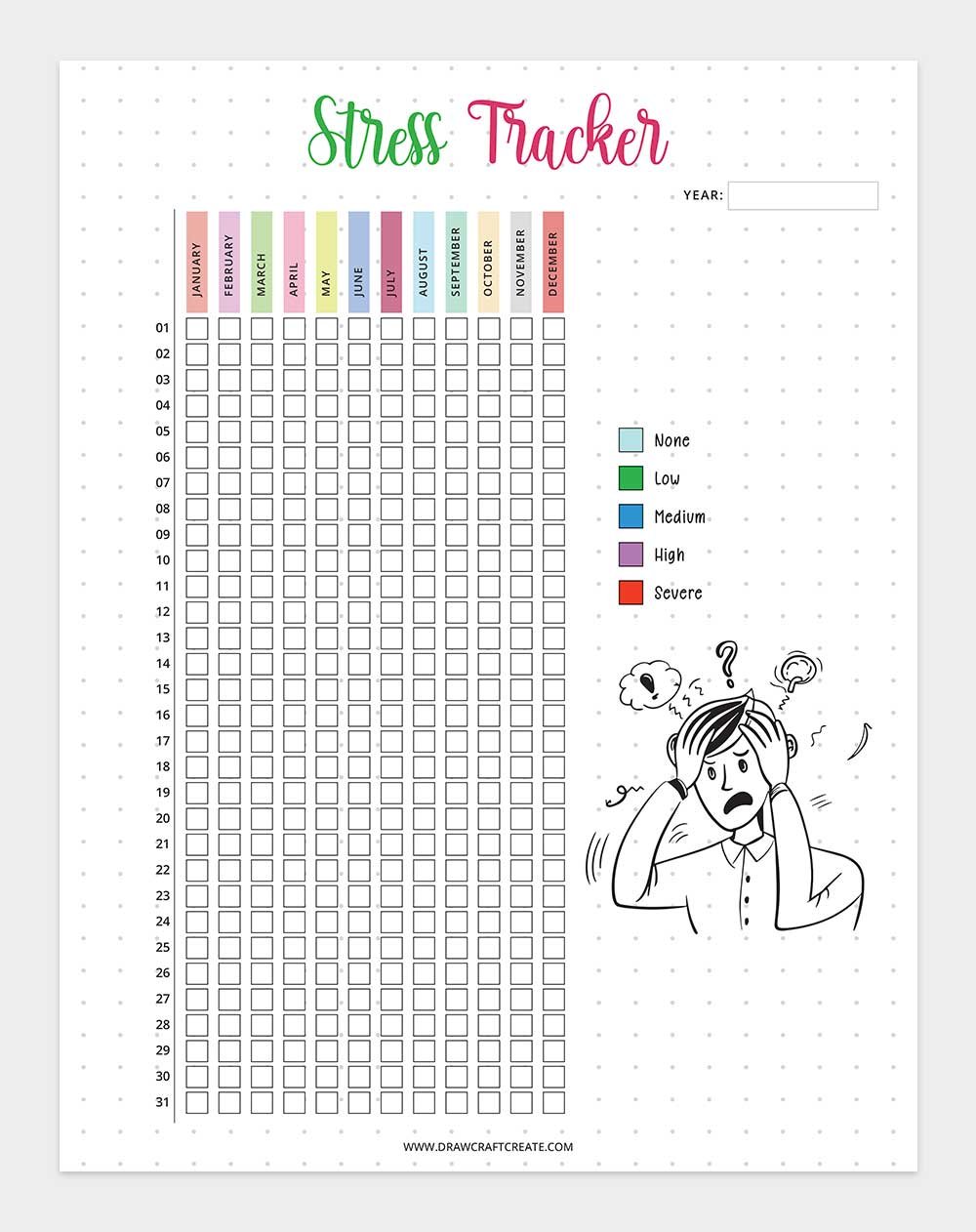 printable stress tracker