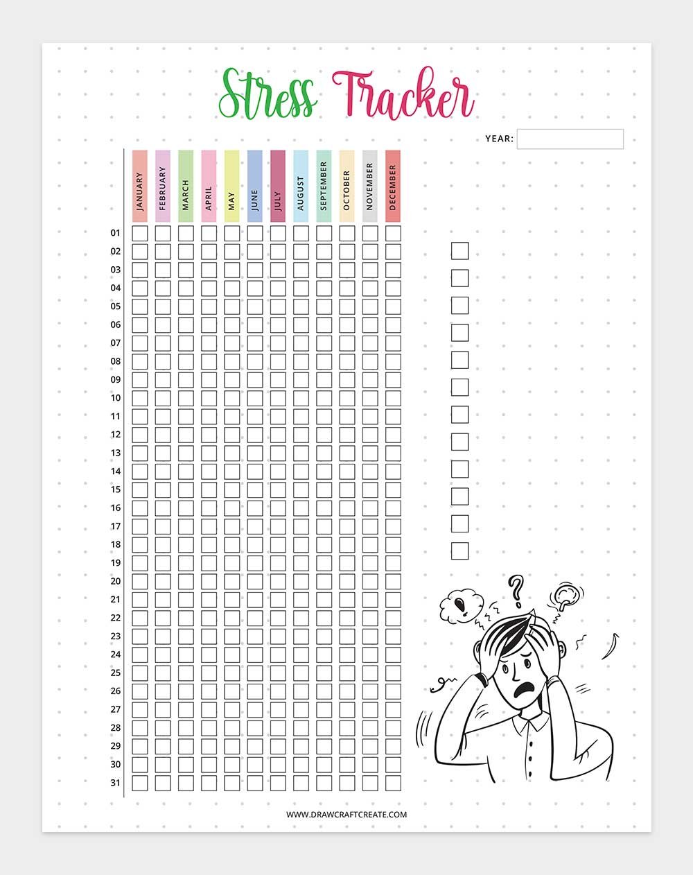 printable stress tracker
