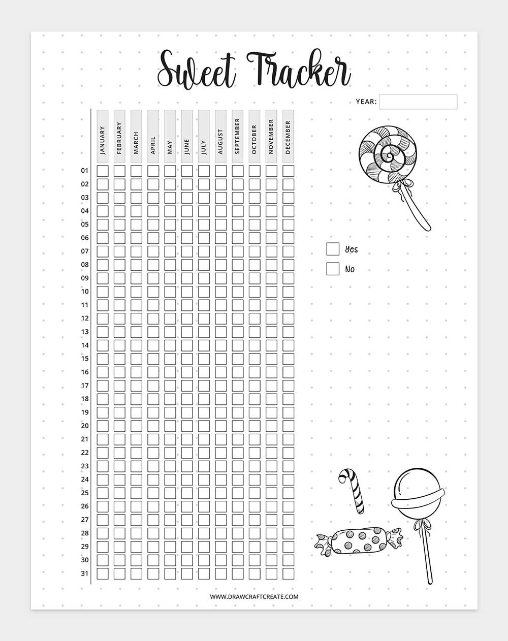 printable sweet tracker