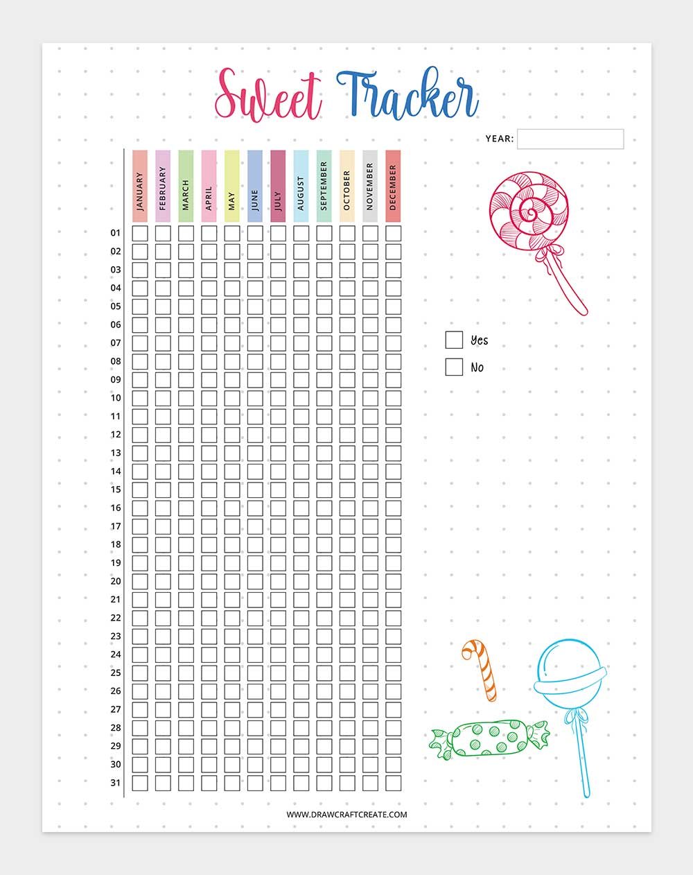 printable sweet tracker