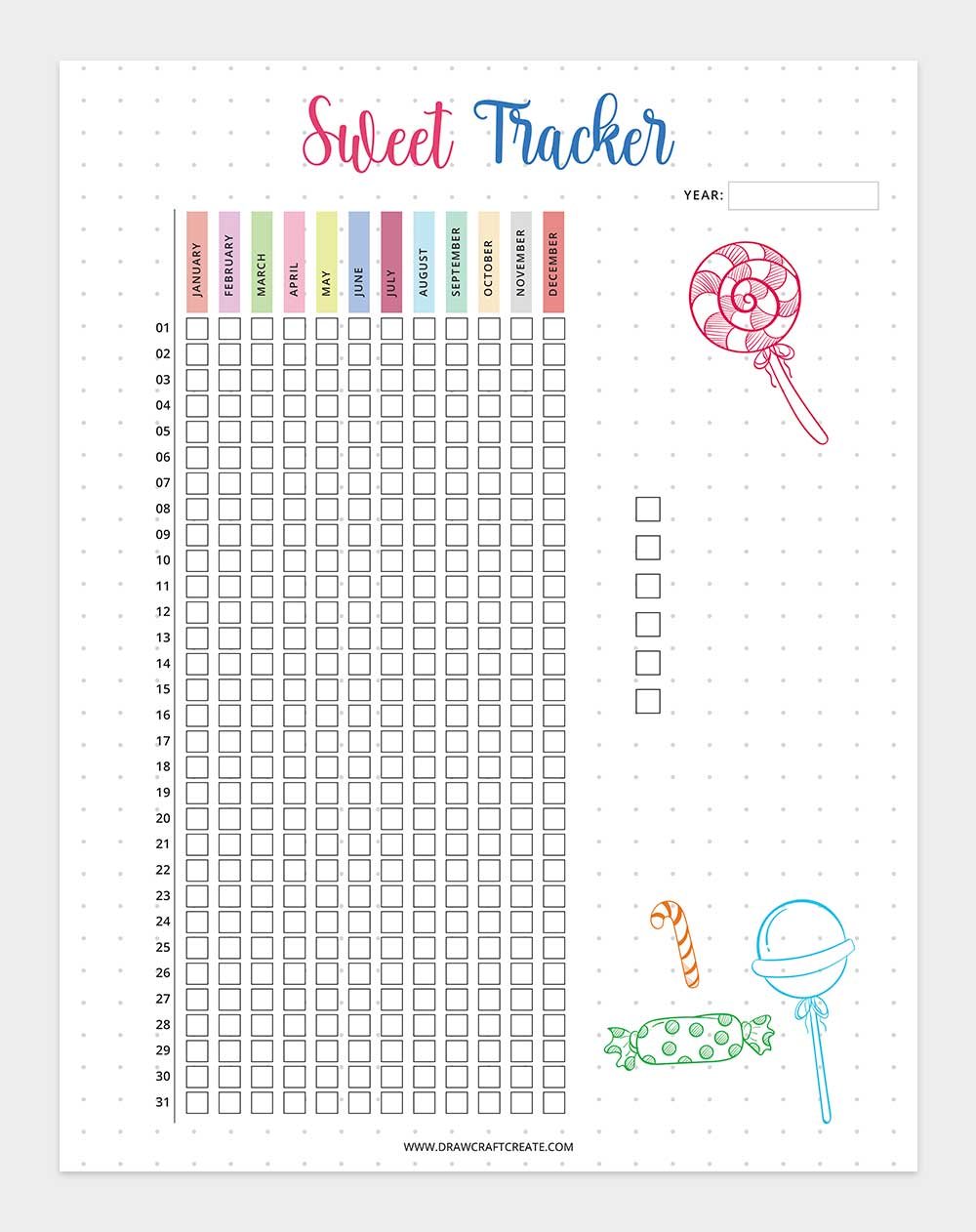 printable sweet tracker