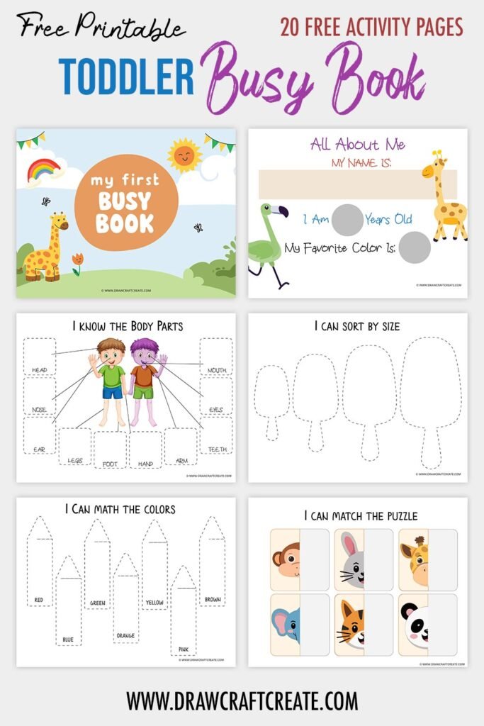 Free Printable Toddler Busy Book - Draw Craft Create