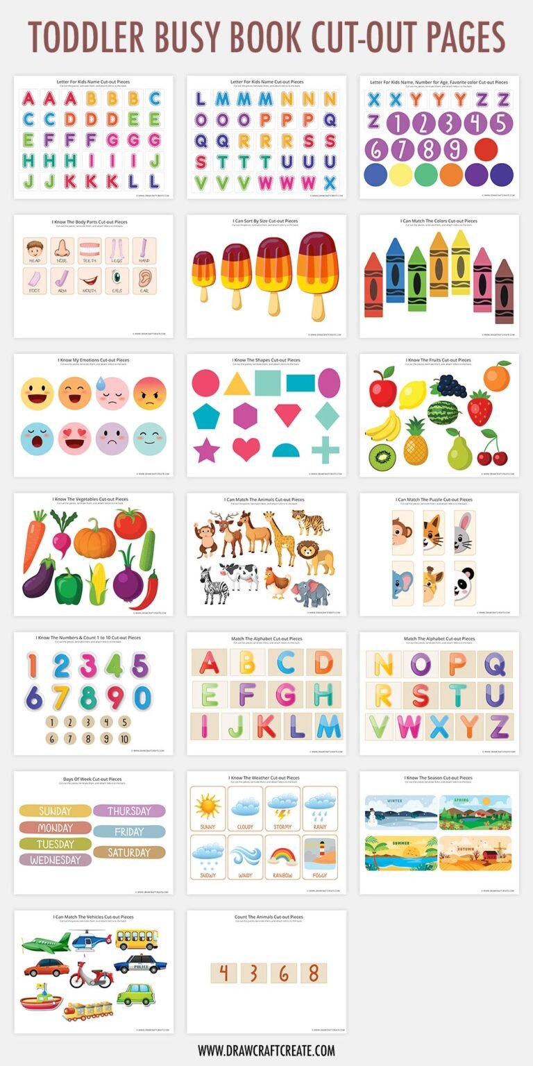 Free Printable Toddler Busy Book - Draw Craft Create