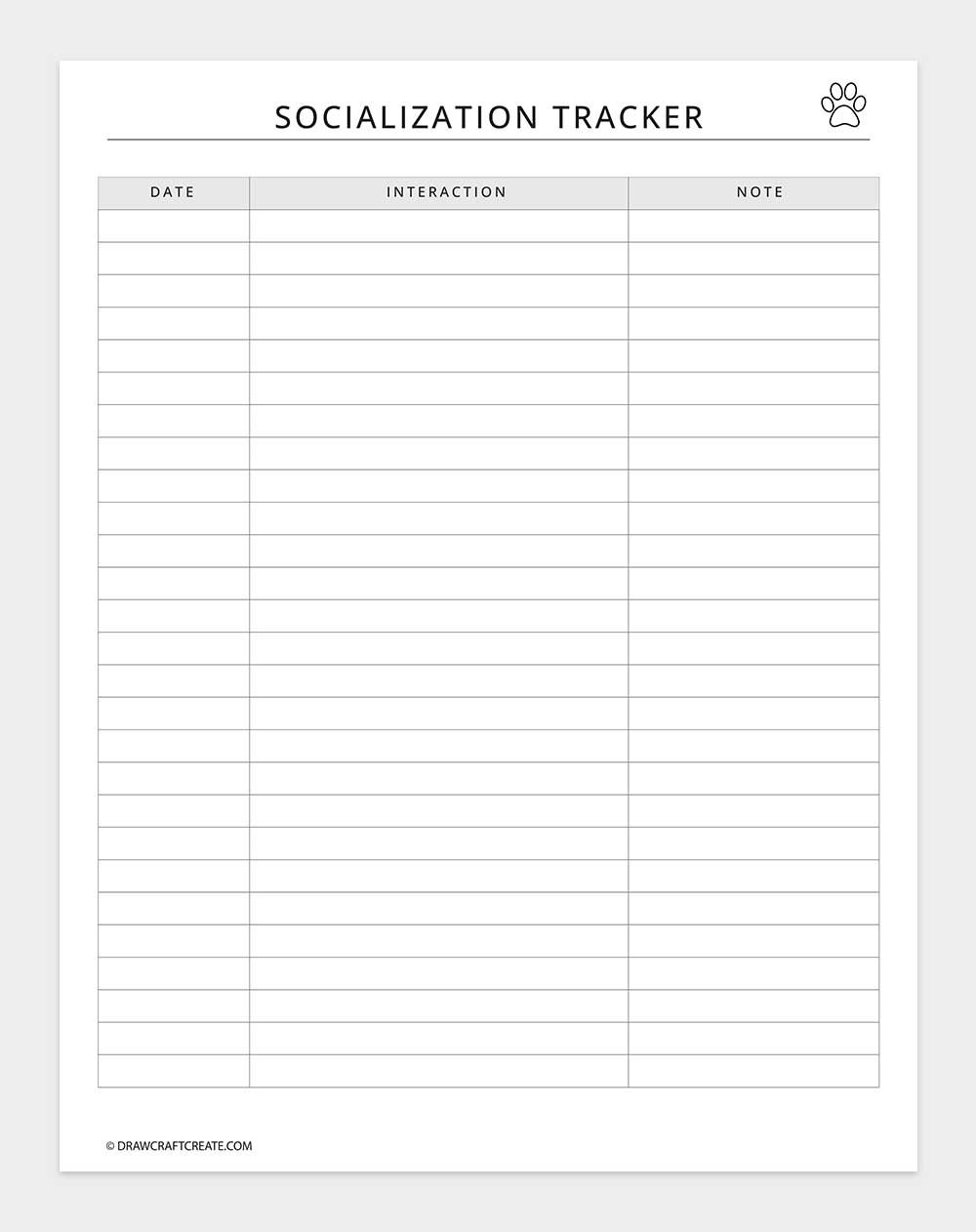 socialization tracker