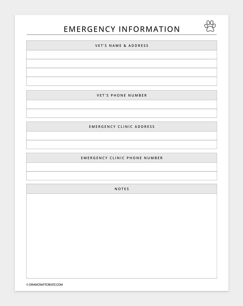 emergency information