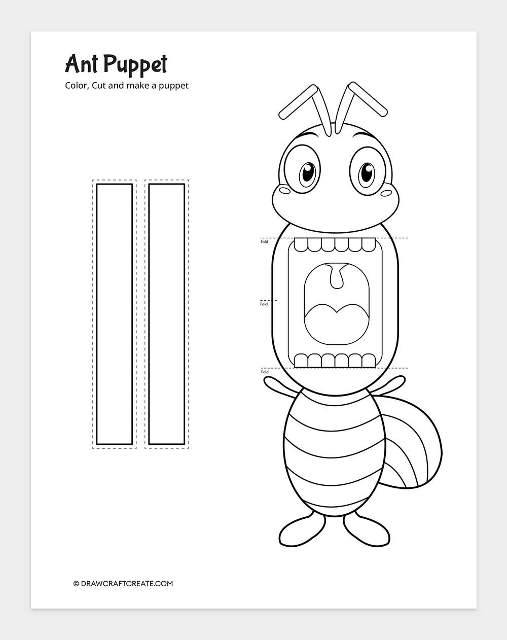printable ant puppet template
