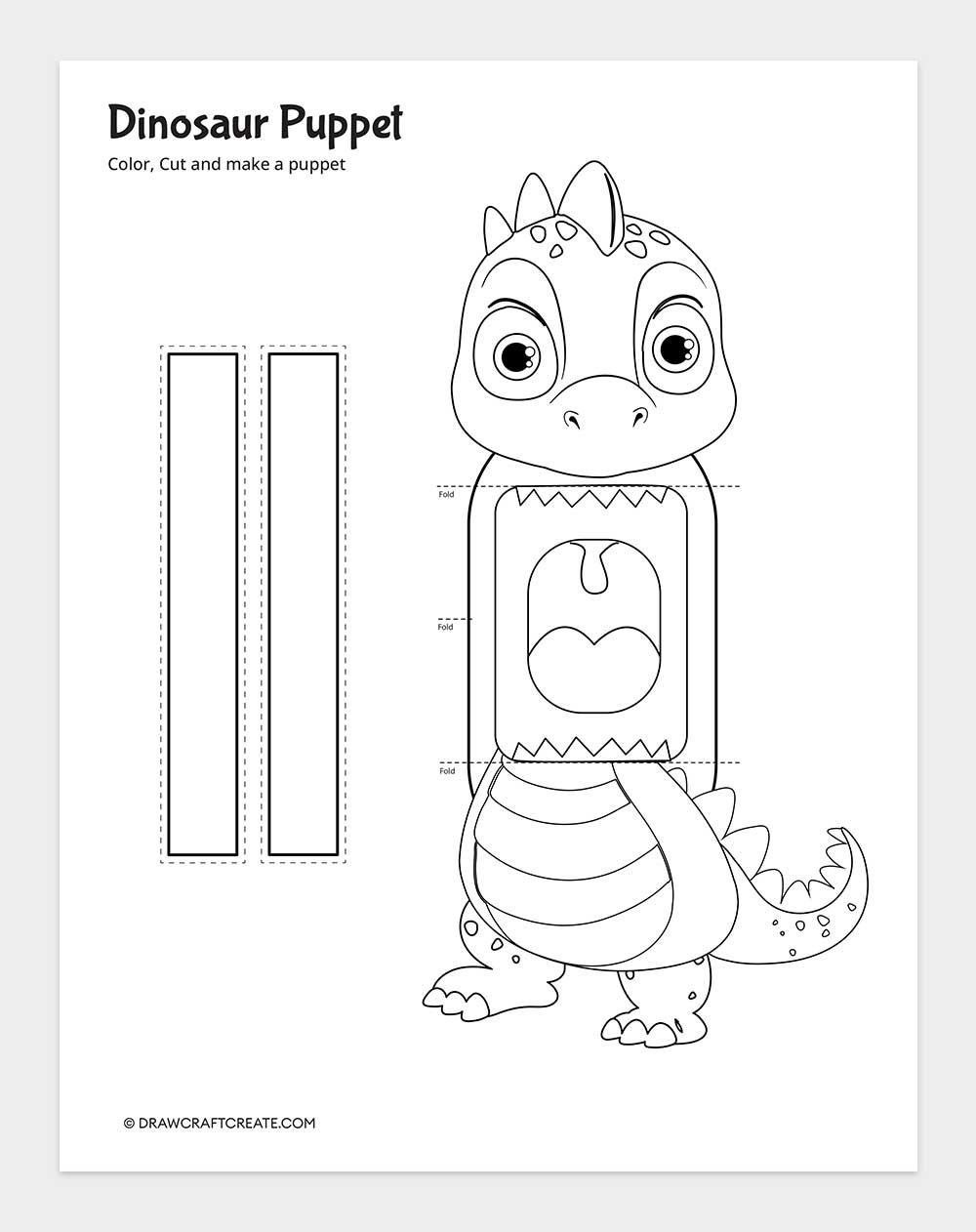 printable dinosaur puppet template