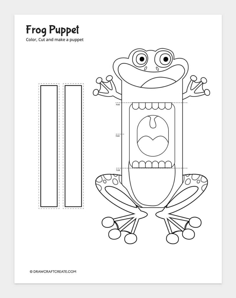 Free Printable Frog Puppet Craft - Draw Craft Create