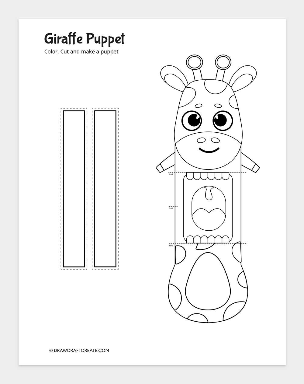 printable giraffe puppet template
