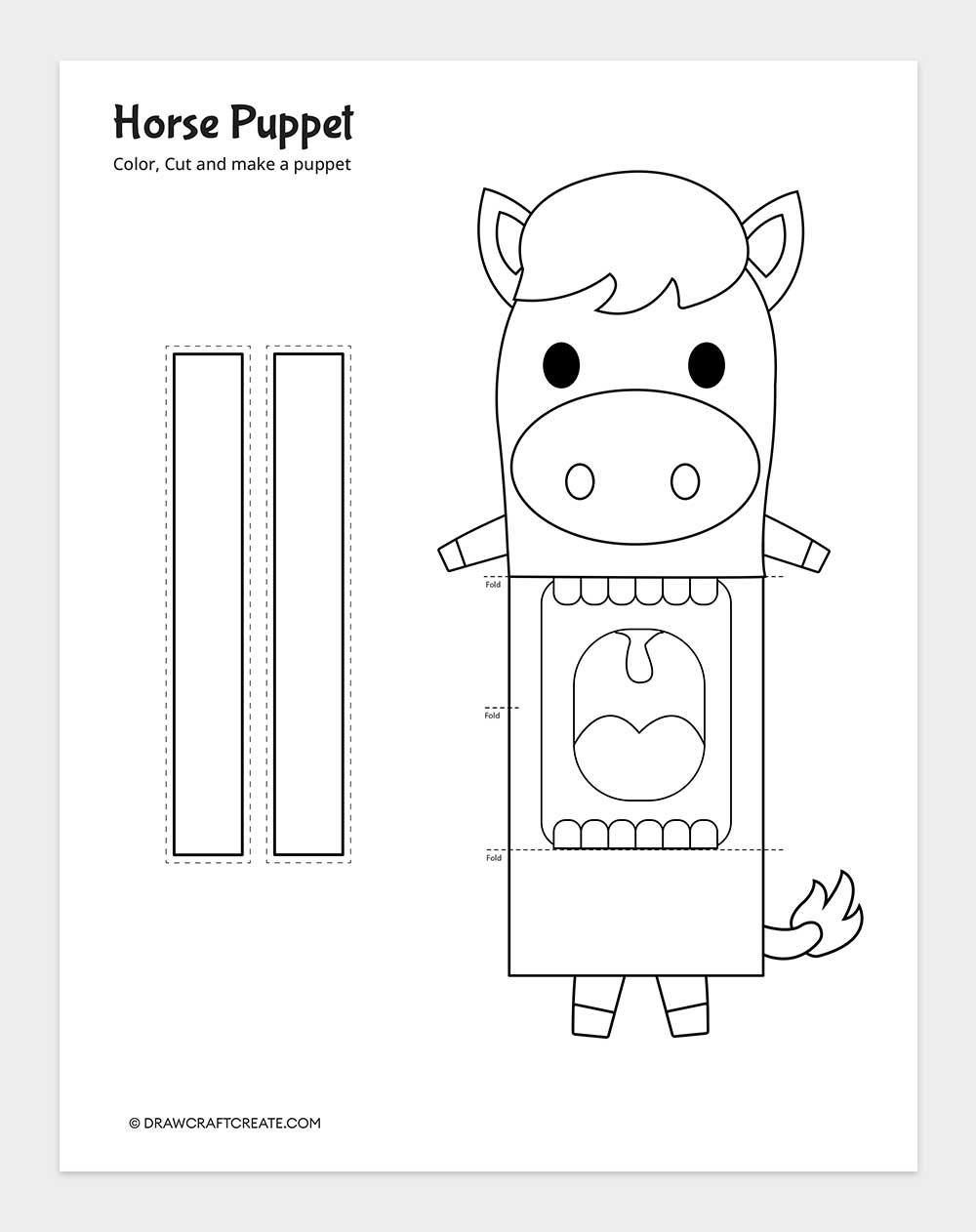 printable horse puppet template