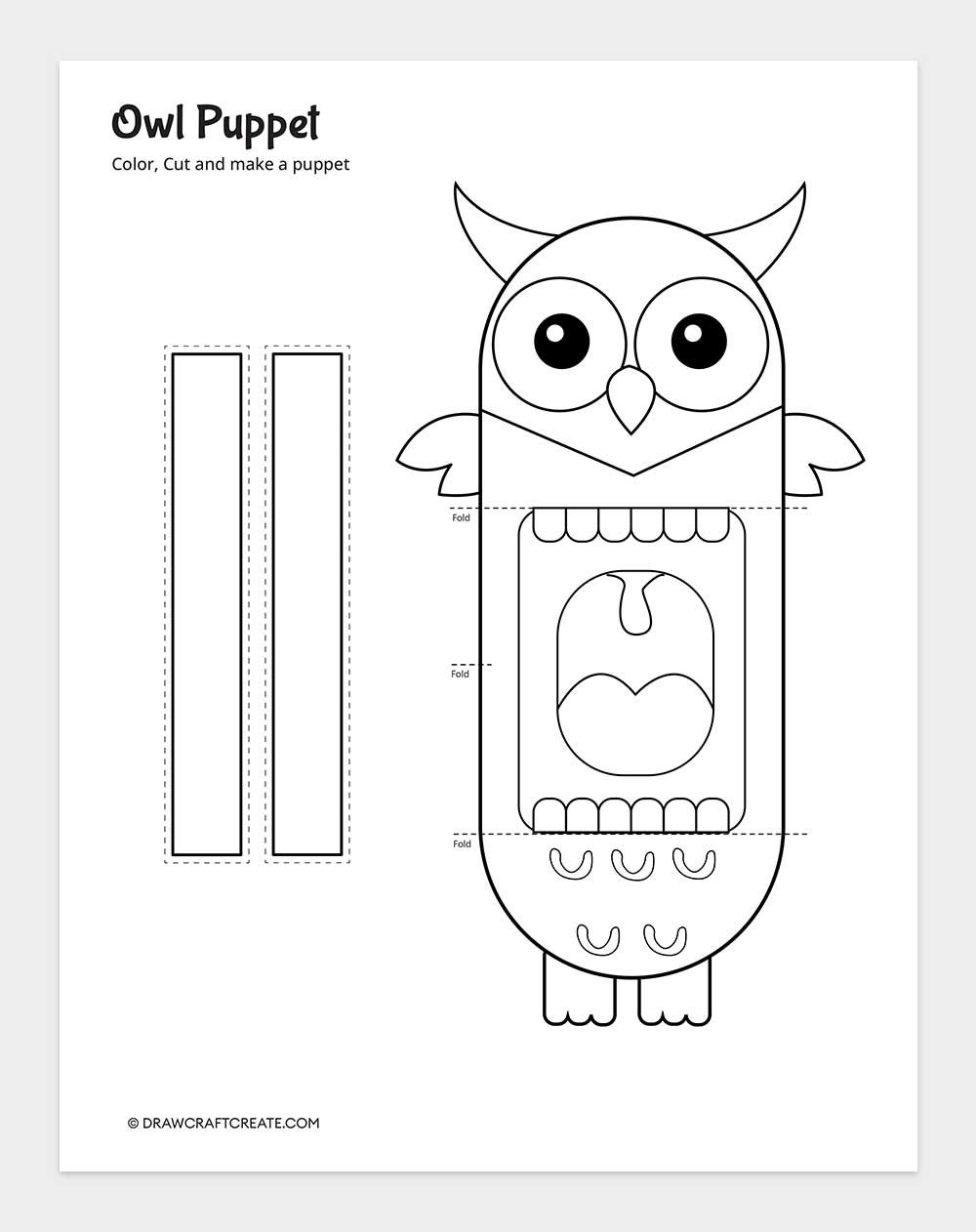 printable racoon puppet template