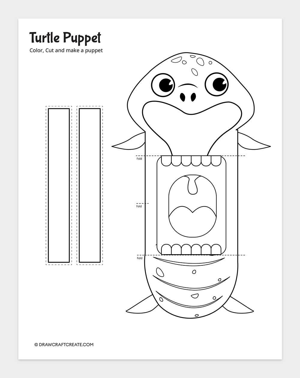 printable turtle puppet template