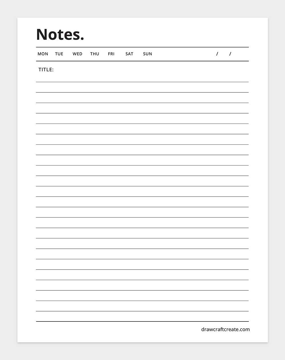 notes template